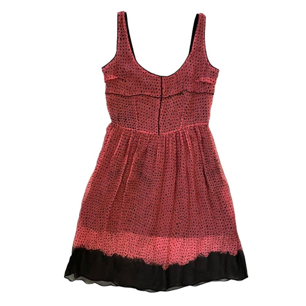 Proenza Schouler Pink Silk Black Polka-Dot Sleeveless Fit & Flare Mini Dress